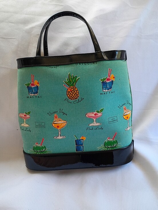 Lulu Guinness Handbags - Lulu Guinness Tropical Cocktail Bag Teal Black Whimsical Women's Handbag